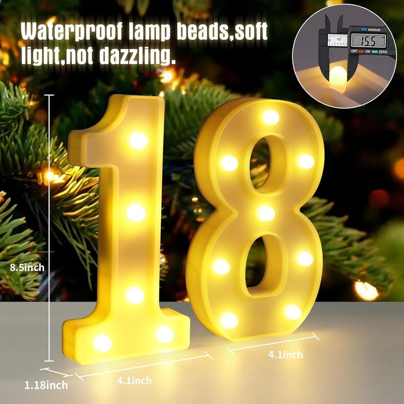 Funsky 18th Birthday Decorations for Girls and Boys,Happy 18th Birthday Decorations for Men Centerpieces Table,18 Light Up Numbers Sign Led for Party Backdrop Wall Decor for Wedding Anniversary Home - Image 2